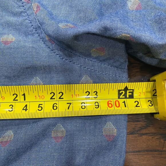 Howler Bros San Gabriel Blue Cotton Casual Short Sleeve Button Up Shirt Size XL - Picture 6 of 6